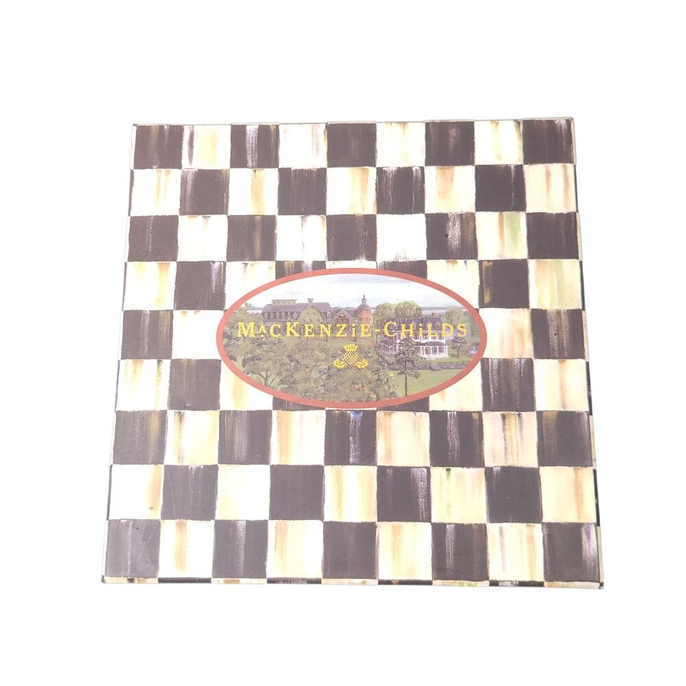 Mackenzie Childs Decorative Gift Box Courtly Check EMPTY 7x7x5 inch